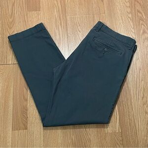 J.Crew Mens 35x32 (37x32) 484 Slim Chino Straight Fit Pants Dark Green